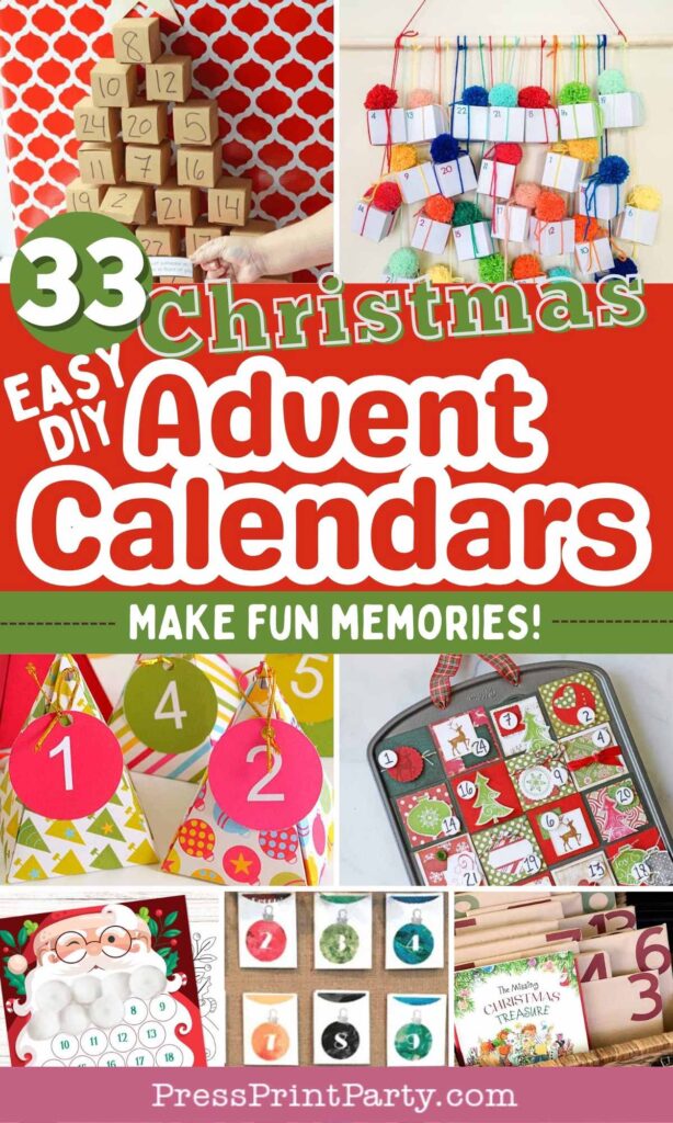 33 Christmas Advent calendar ideas for kids to countdown till Christmas - Press Print Party