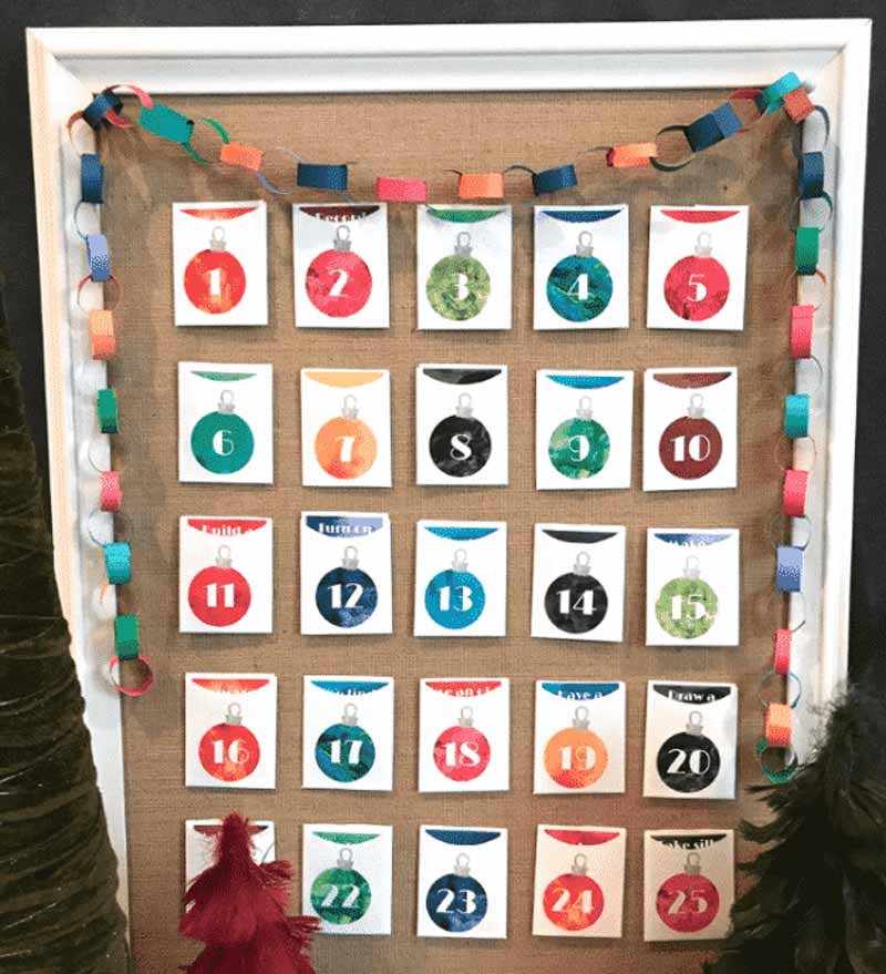 Christmas advent calendar ideas for kids to countdown till Christmas. free printables and crafts - Press Print Party!