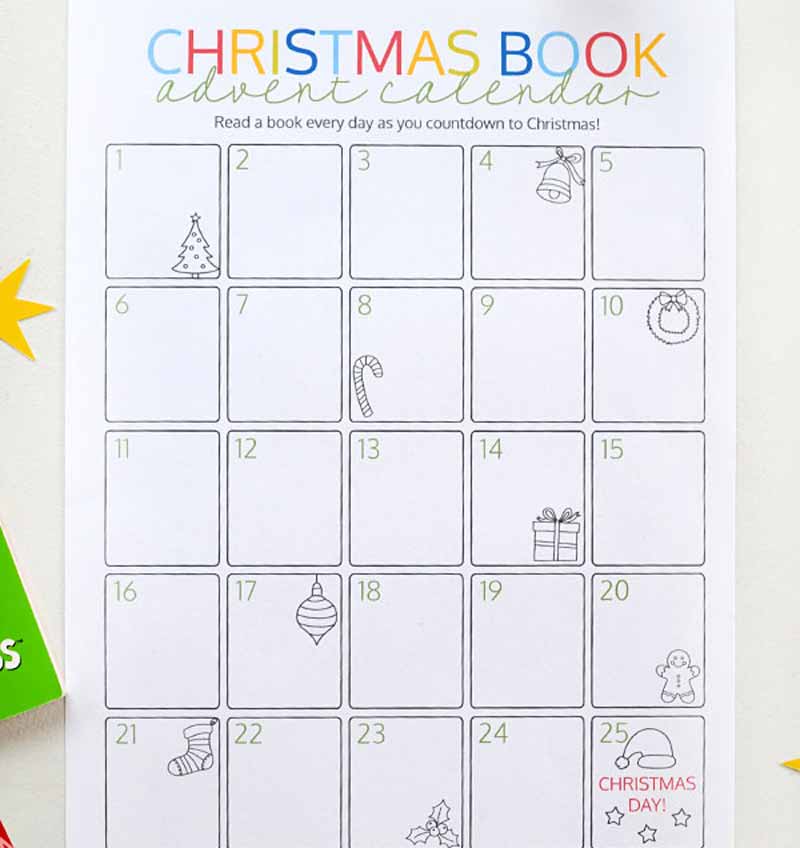 Christmas advent calendar ideas for kids to countdown till Christmas. free printables and crafts - Press Print Party!