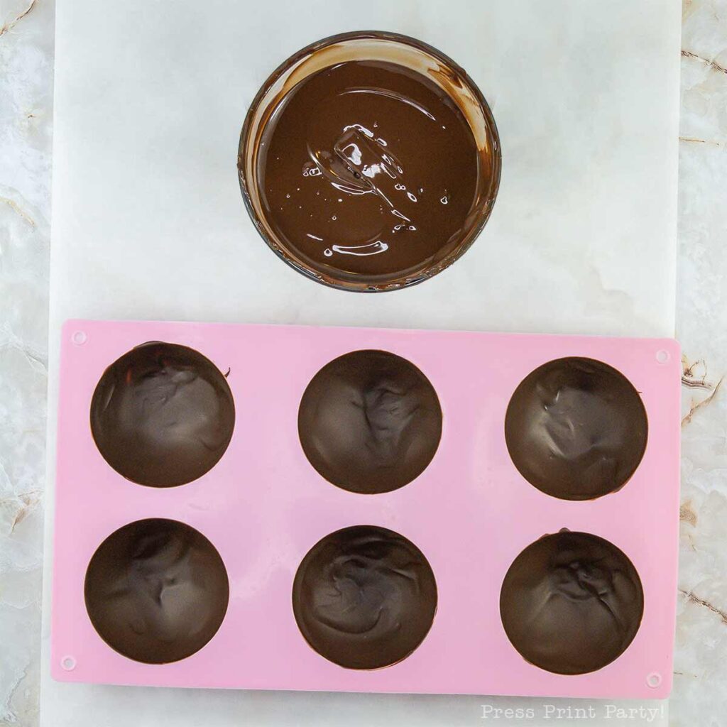 get chocolate in cocoa bomb mold - Lump of coal Christmas Hot chocolate bombs - Press Print Party!