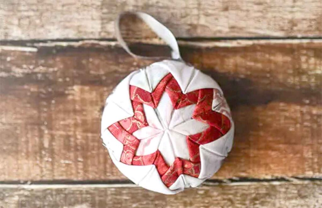 faux quilted ornament - 55 DIY Christmas Ornaments for Kids to Make and feel proud of for little kids and big kids - Press Print Party