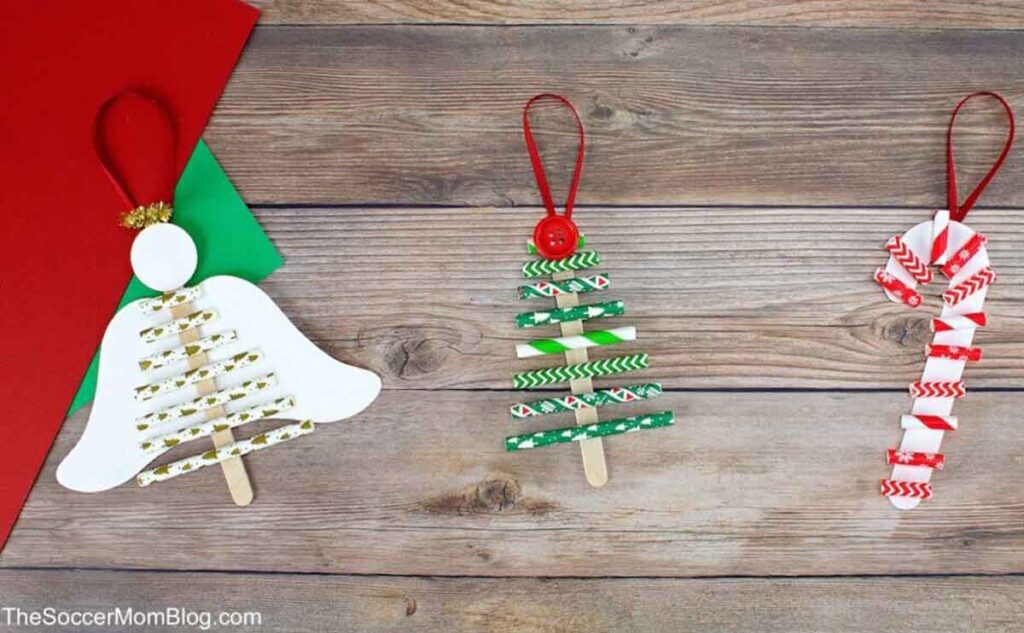 paper straw ornaments - 55 DIY Christmas Ornaments for Kids to Make and feel proud of for little kids and big kids - Press Print Party