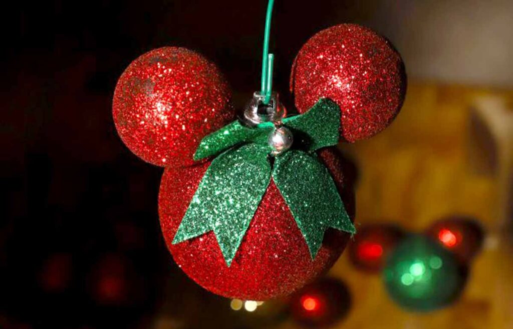 mini mouse ball ornaments - 55 DIY Christmas Ornaments for Kids to Make and feel proud of - Press Print Party