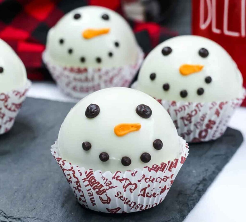 snowman hot chocolate bombs - 10 unique Christmas hot cocoa bombs - Press Print Party!