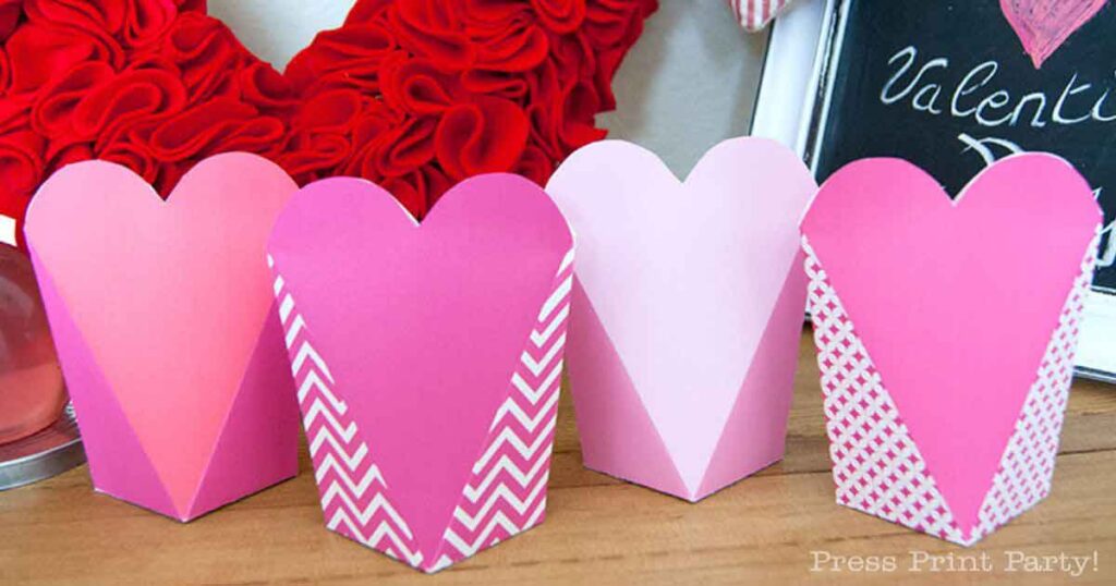 4 heart box template free printables for valentine's day gifts for kids or adults - Press Print Party!