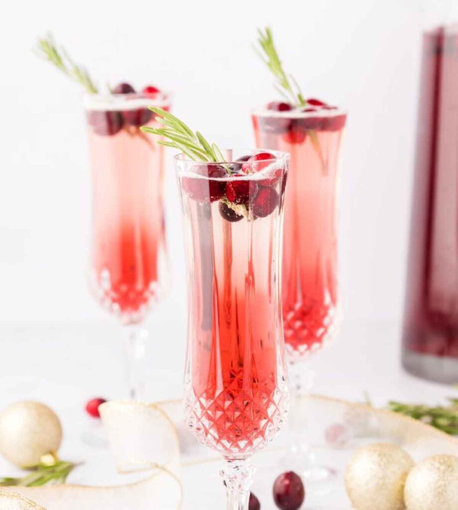 cranberry mimosa- 30 romantic valentine's day drinks to set the mood - Press Print Party