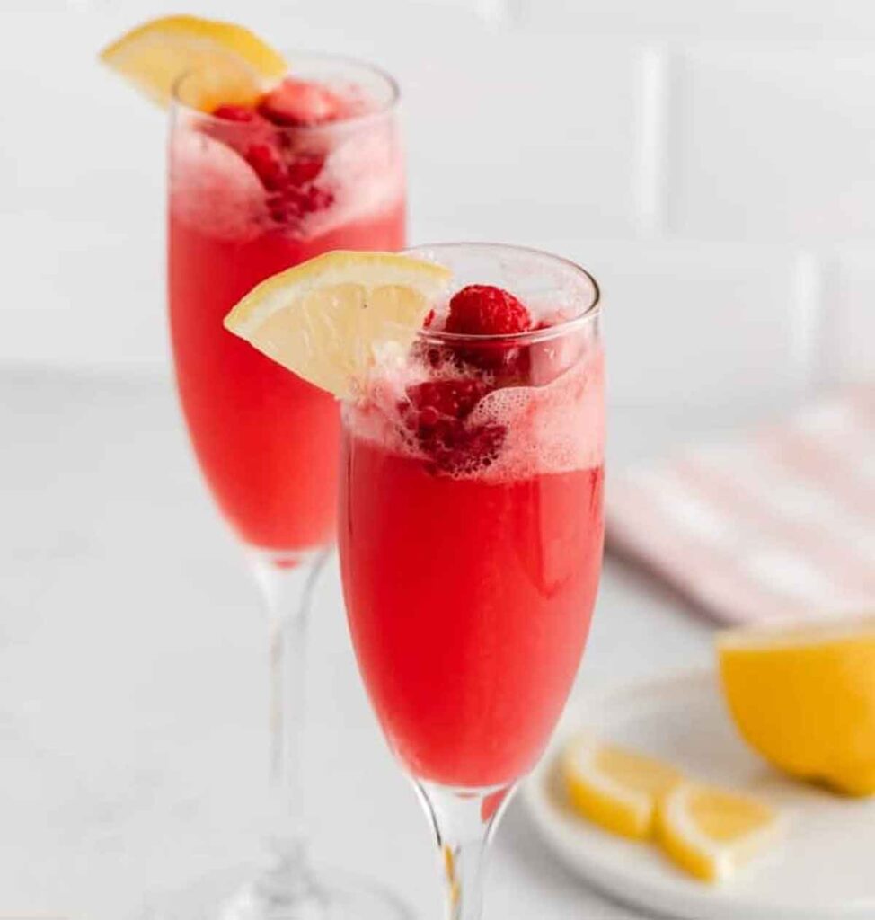 raspberry sorbet Bellini- 30 romantic valentine's day drinks to set the mood - Press Print Party