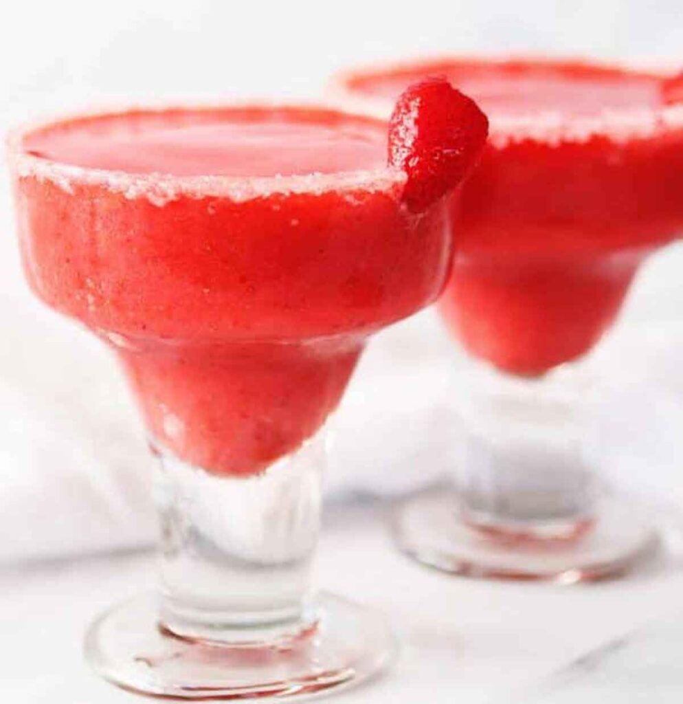 strawberry champagne margaritas - 30 romantic valentine's day drinks to set the mood - Press Print Party