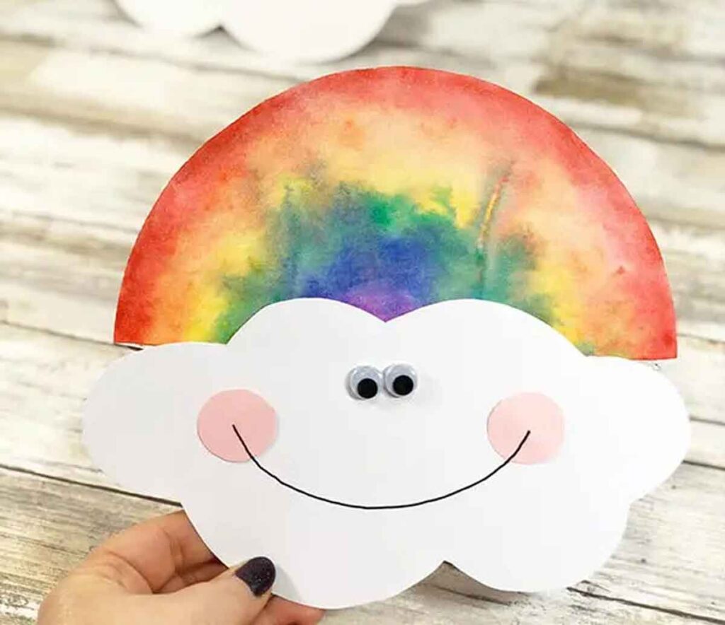 coffee filter rainbow craft - 25 cool rainbow crafts for kids and art ideas - Press Print Party!