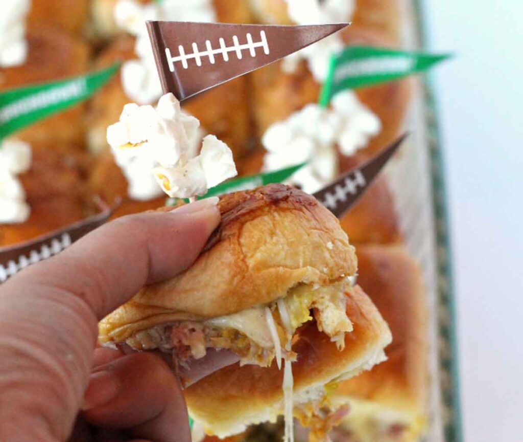 Cuban Sliders by Raising Whasians - Easy Football Finger Foods for Your Game Day Party - Press Print Party!