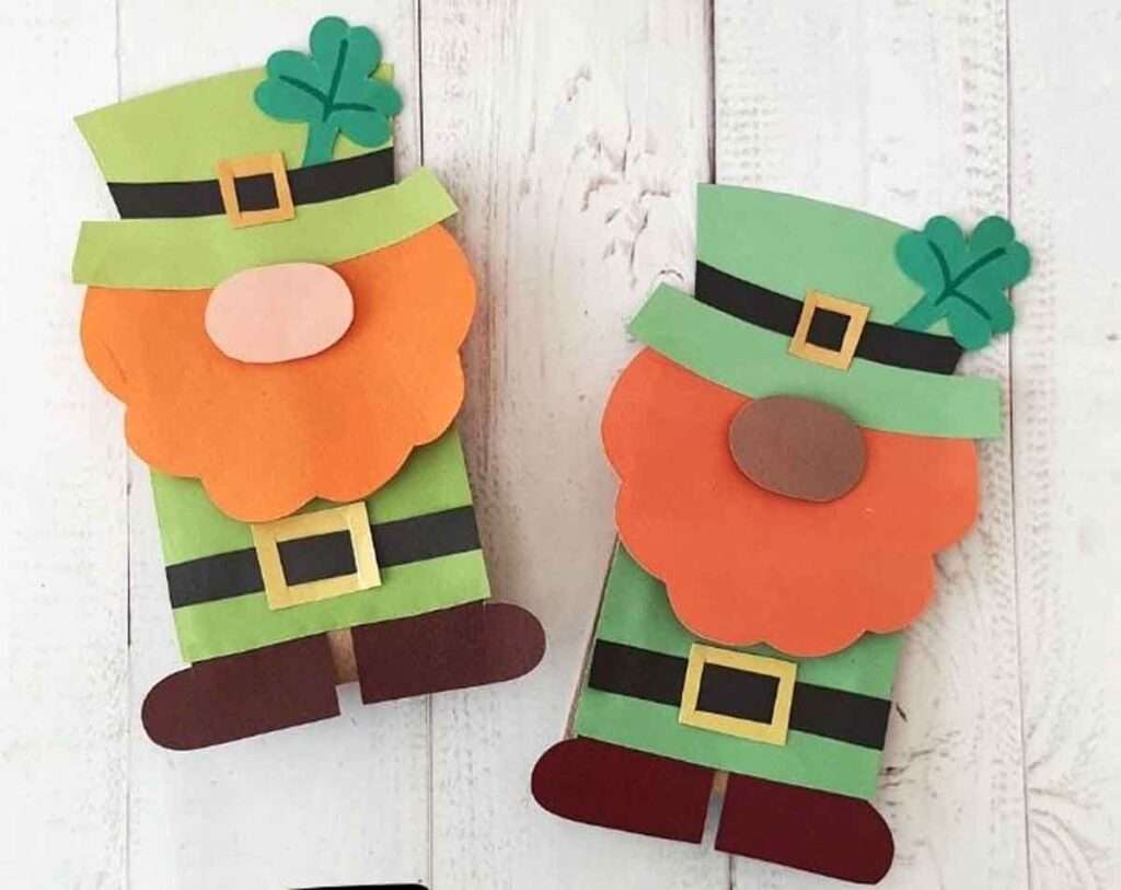 Leprechaun Gnome Paper Bag Craft by A Little Pinch of Perfect  - 19 Creative Leprechaun Crafts for Kids on St. Patrick's Day - Press Print Party!