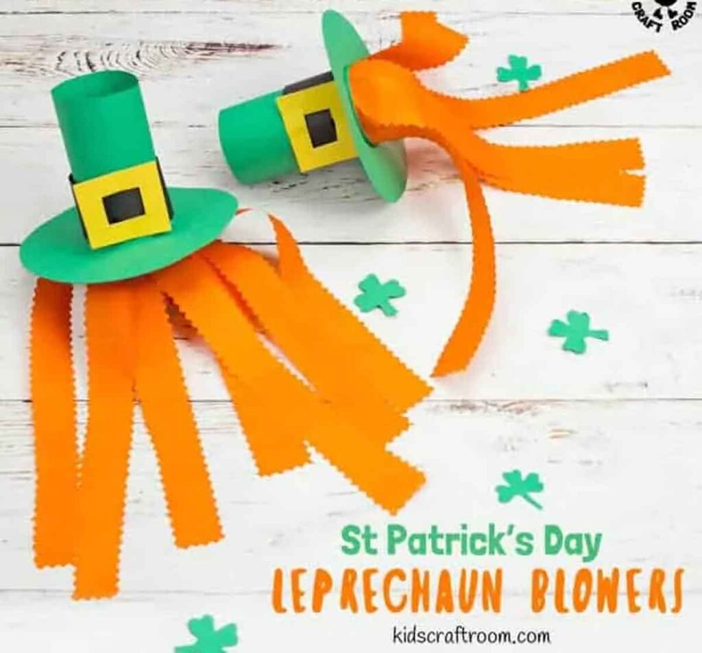 Leprechaun Hat Blowers by Kids Craft Room - 19 Creative Leprechaun Crafts for Kids on St. Patrick's Day - Press Print Party!