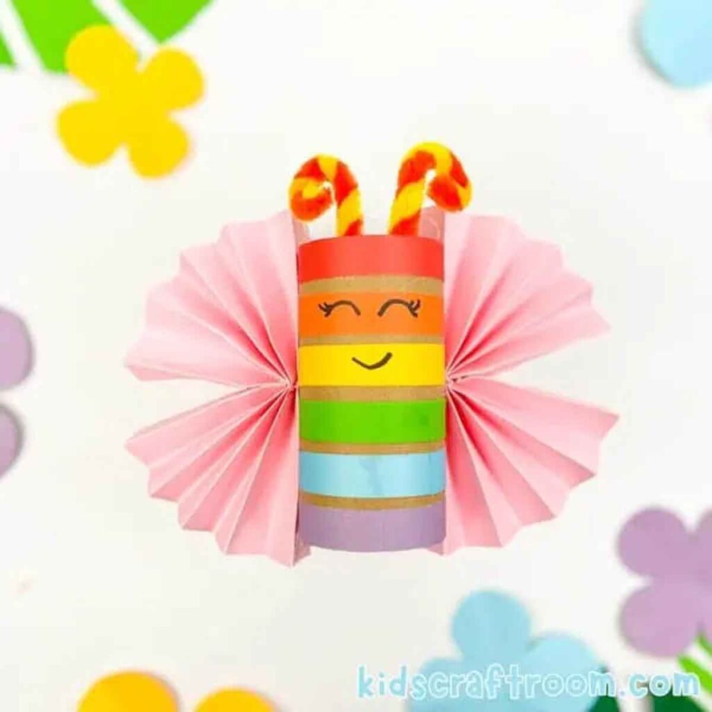 rainbow butterfly craft - 25 cool rainbow crafts for kids and art ideas - Press Print Party!