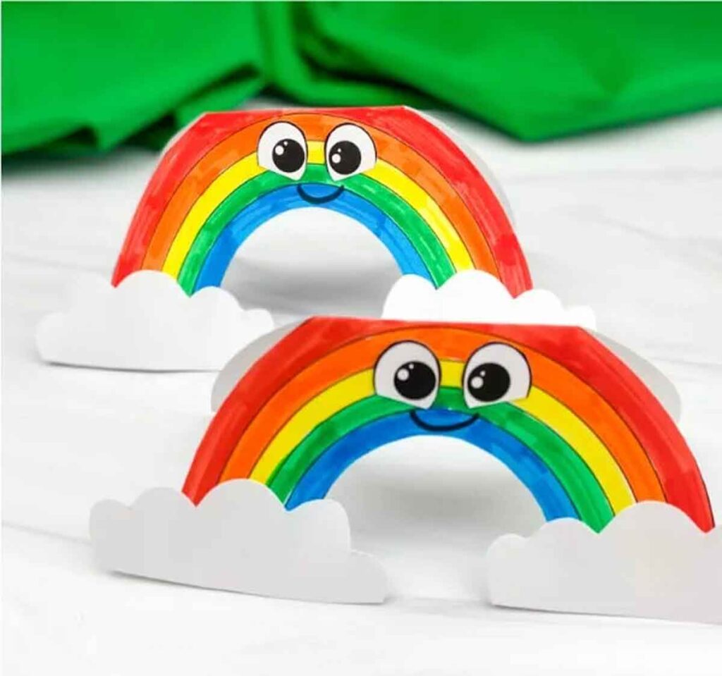 rainbow card craft - 25 cool rainbow crafts for kids and art ideas - Press Print Party!