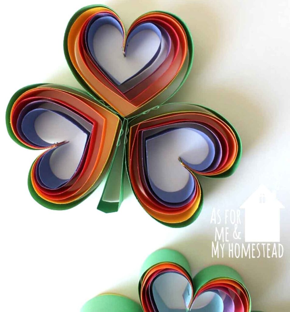 rainbow heart clovers - 21 cool rainbow crafts for kids and art ideas - Press Print Party!