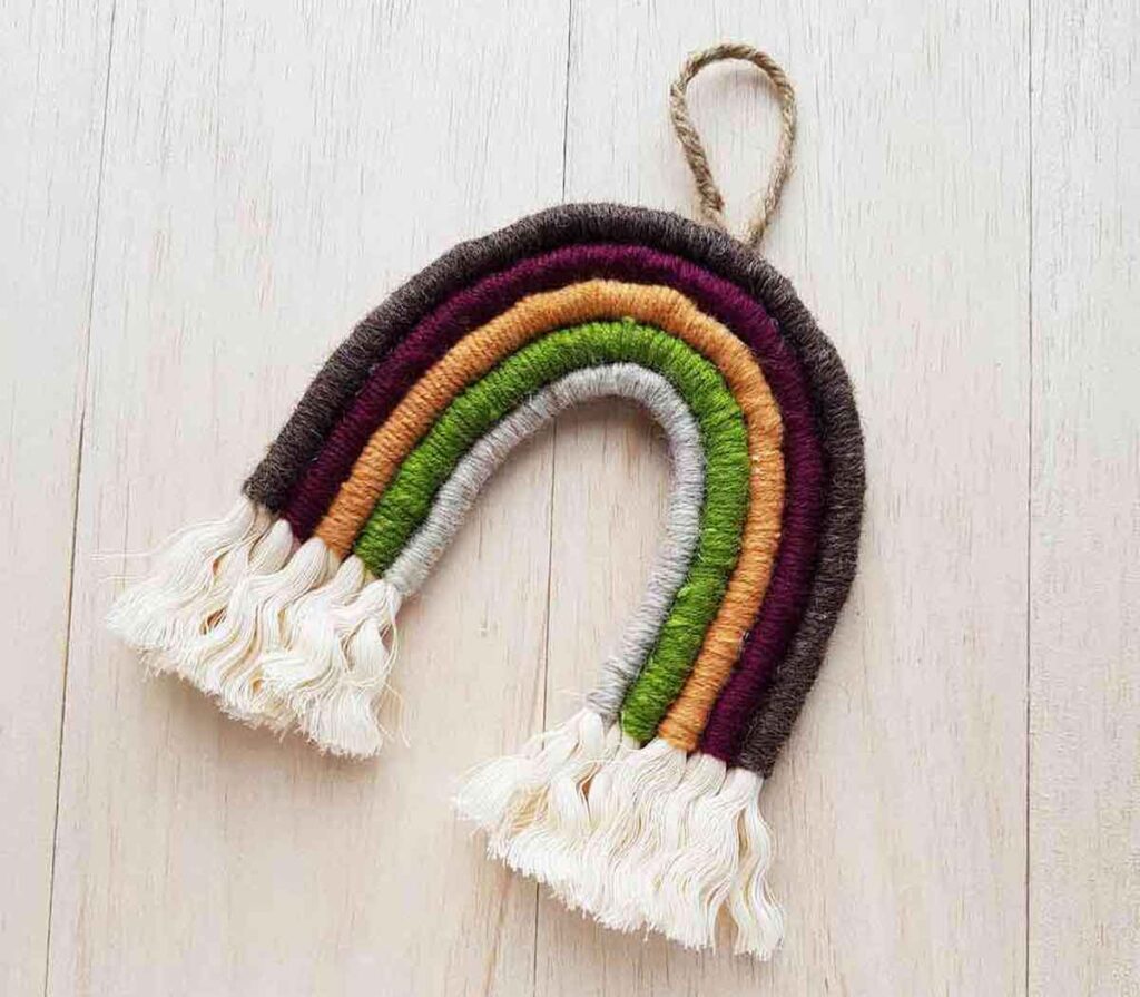 rainbow macrame - 25 cool rainbow crafts for kids and art ideas - Press Print Party!