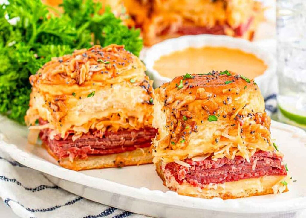 Reuben Sliders by Flavor Mosaic- Easy Football Finger Foods for Your Game Day Party - Press Print Party!