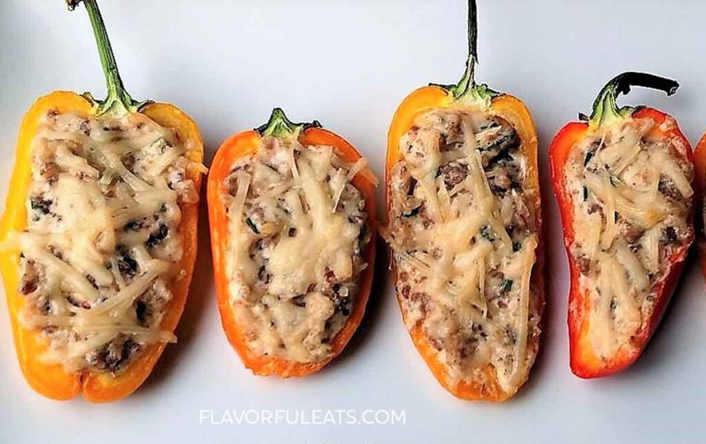 Sausage-Stuffed Sweet Mini Peppers by Flavorful Eats - Easy Football Finger Foods for Your Game Day Party - Press Print Party!