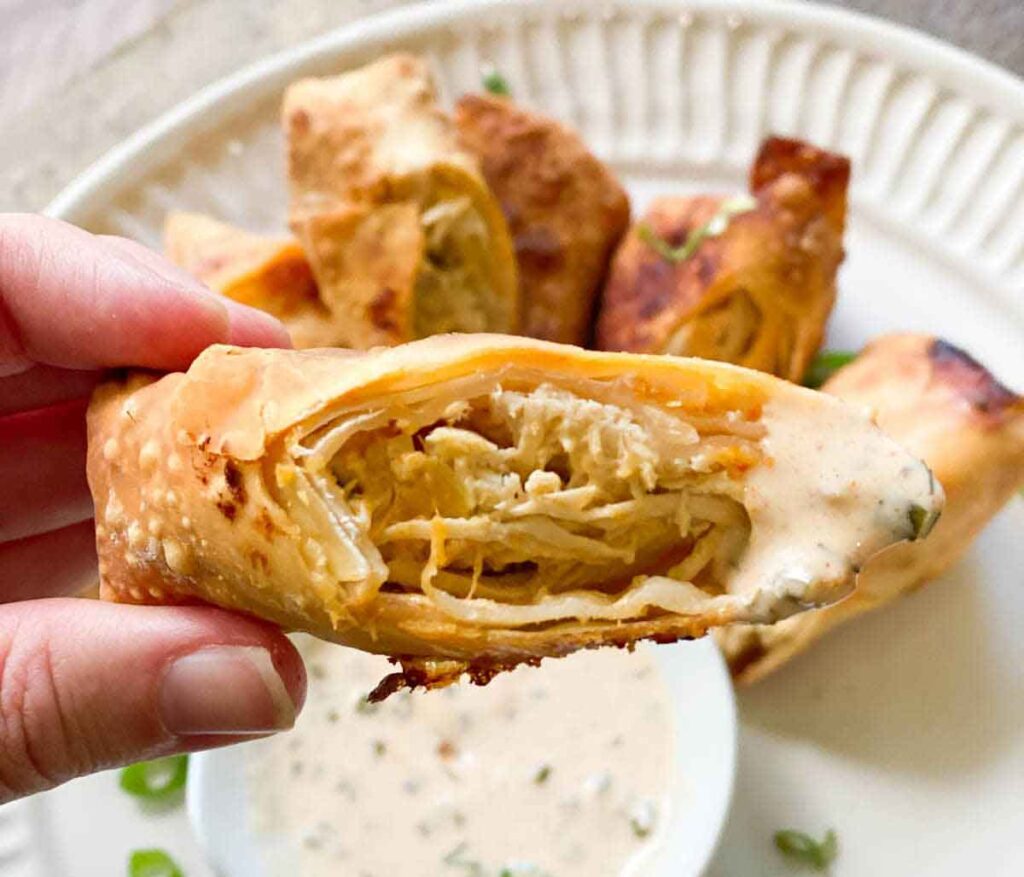 Air Fryer Buffalo Chicken Egg Rolls by The Dizzy Cook - Easy Football Finger Foods for Your Game Day Party - Press Print Party!