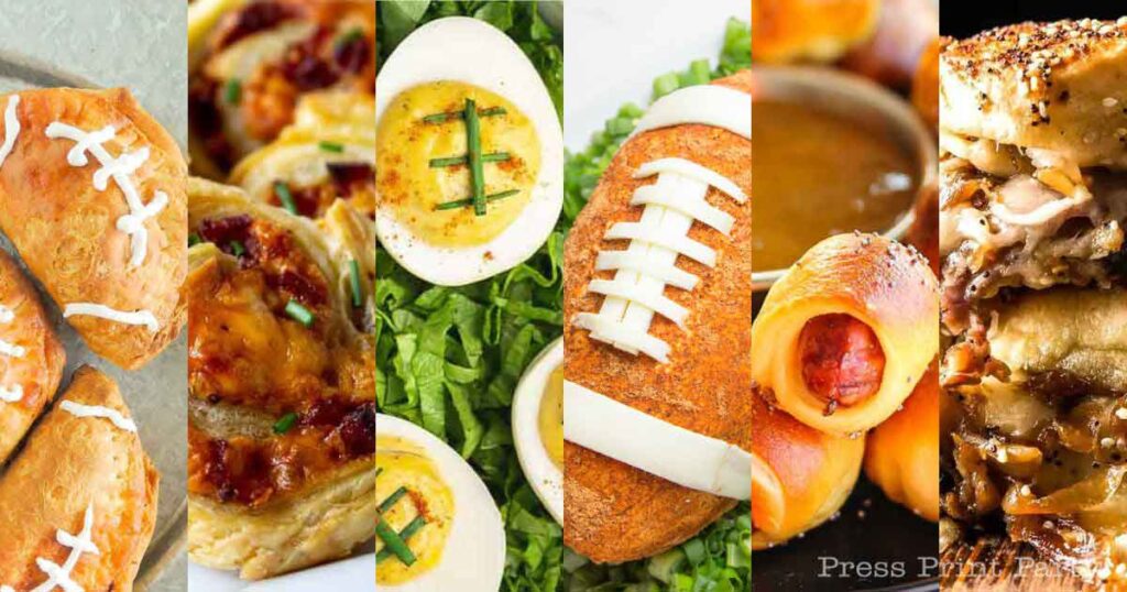 Easy Football Finger Foods for Your Game Day Party - Great for a crowd - Best Game Day Appetizers - Press Print Party!