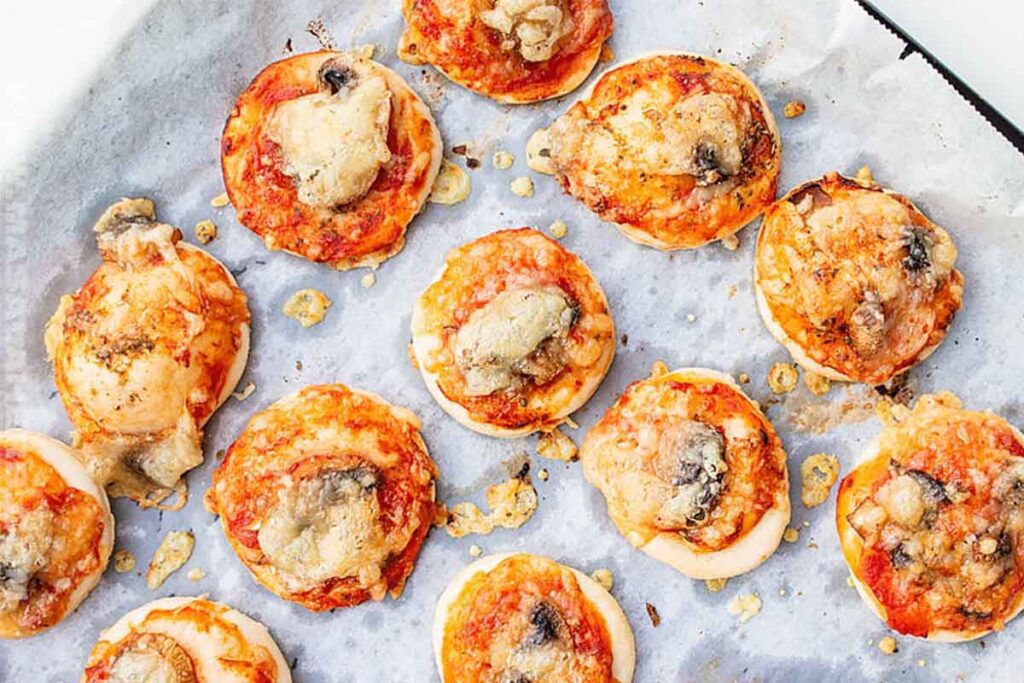 Mini Pizza Bites by Masala Herb - - Easy Football Finger Foods for Your Game Day Party - Press Print Party!