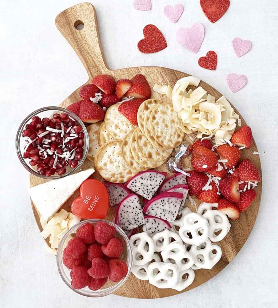 Valentine’s Day Snack Board by Healthy Family Project - 20 Valentine Charcuterie Boards: Ideas and Inspiration