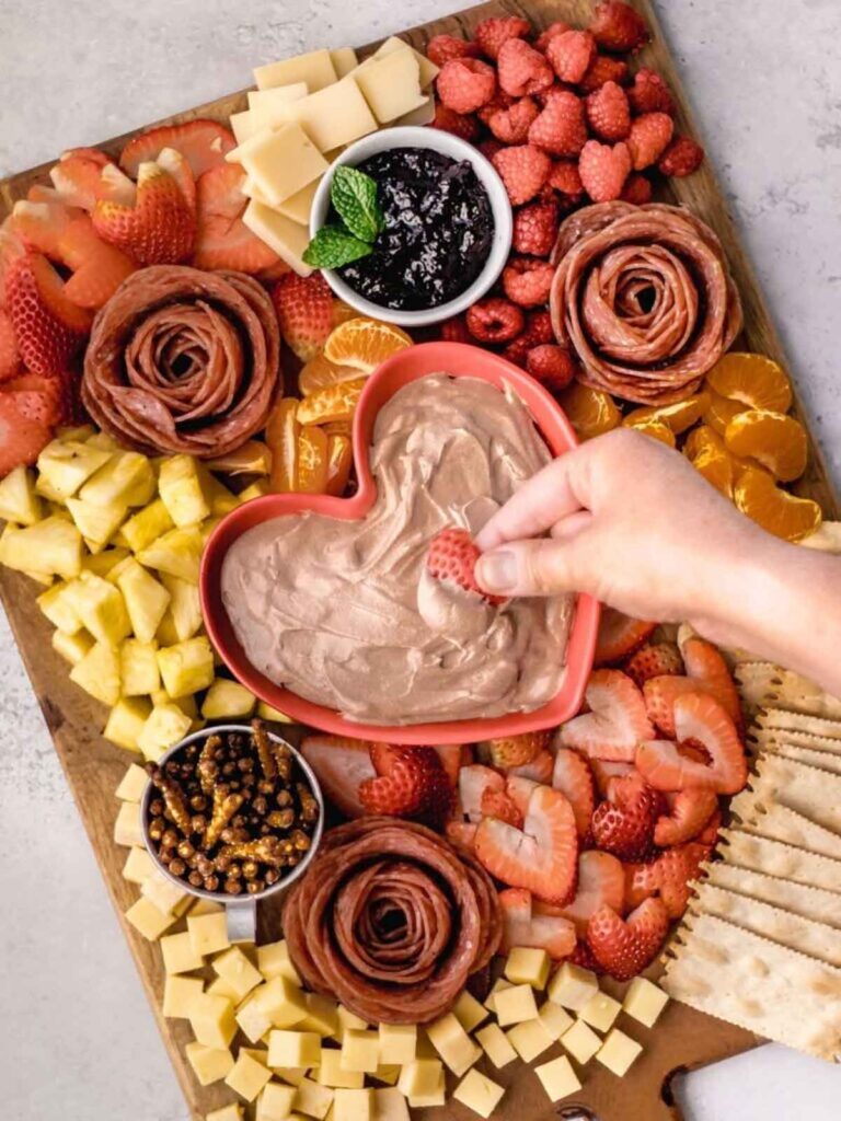 Valentine’s Day Charcuterie Board by The Oregon Dietitian - 20 Valentine Charcuterie Boards: Ideas and Inspiration