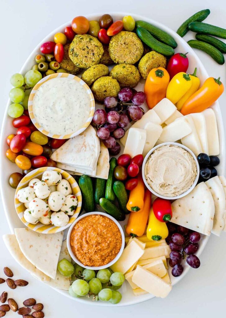 Mezze board (Healthy + Easy) by Fit Mama Real Food - 20 Valentine Charcuterie Boards: Ideas and Inspiration