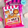 Kids Valentine Card Printable Food Valentine Gift Classroom Valentine Cute I'm Wild About You Class Valentine Exchange Cookie Circus Animals crackers snack bag non candy valentines - Press Print Party!