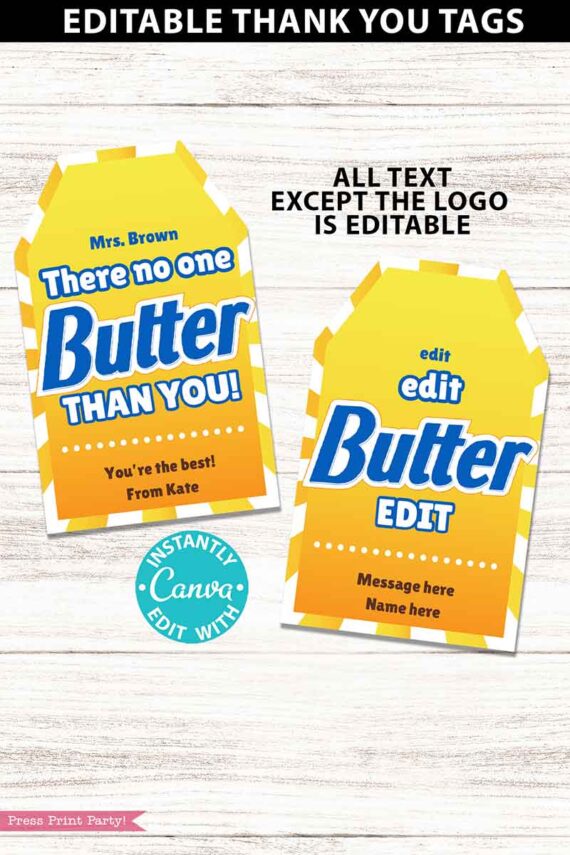 butterfinger candy chocolate bar thank you gift tag printable.