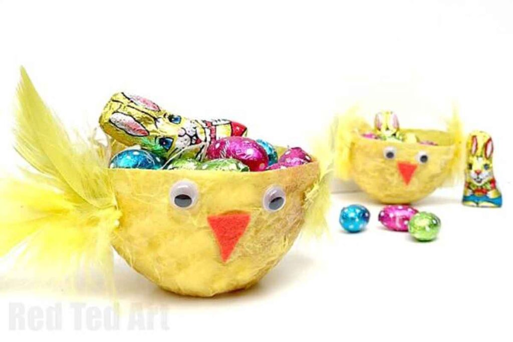 Papier-Mâché Easter Basket by Red Ted Art