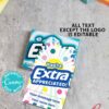 Extra Gum Thank You Gift Tags Printable, Teacher Appreciation, Nurse, Staff, Driver, Assitant, Extra gum thank you sayings, extra gum thank you tags, Editable, gift idea, INSTANT DOWNLOAD press print party