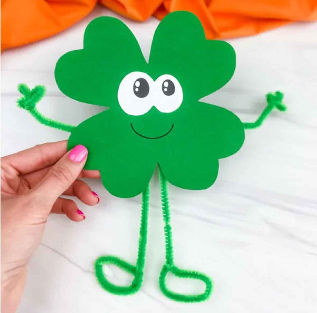 cutout 4 leaf clover with googly eyes