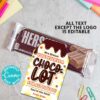 chocolate candy bar gift tag with you deserve a choco-lot of thanks for all you do. editable