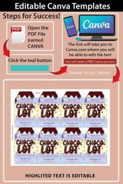 chocolate bar thank you tag printable you deserve a choco-lot for all you do editale - Press print party