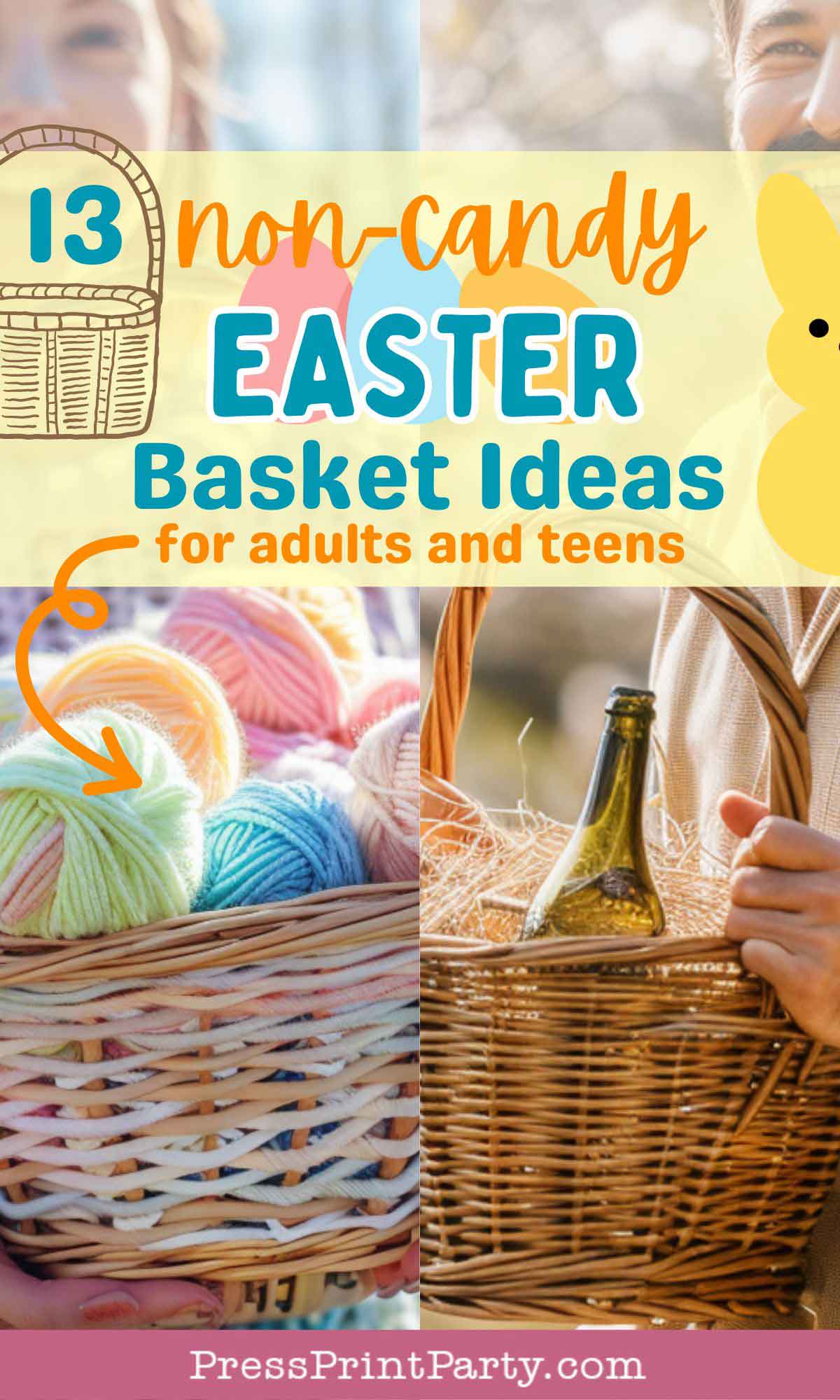13 creative easter basket ideas for adults and teens non candy ideas - Press Print Party!