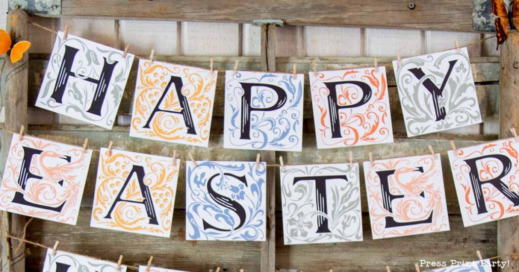 Happy Easter Printable Banner free - Press Print Party!