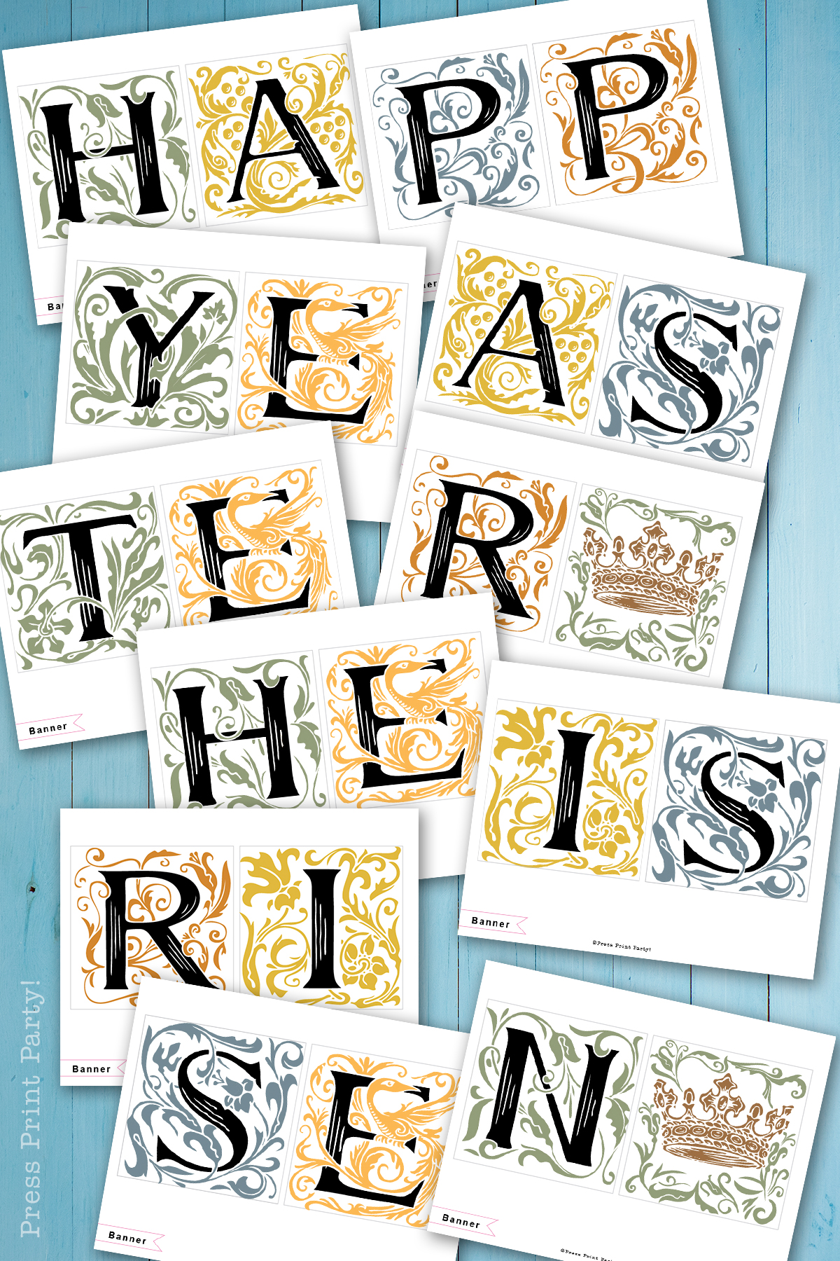 Free Floral Happy Easter & He is Risen Banner Printable