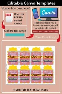 Reeses Puns Thank You Printable Gift Tag, Reeses Cups Candy - Press ...