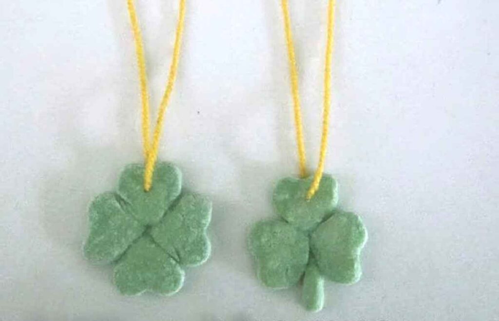 clay shamrock craft for kids