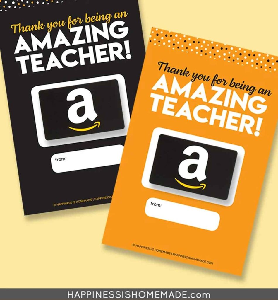 2 cards with amazon gift card. Thanks for being an amazing teacher