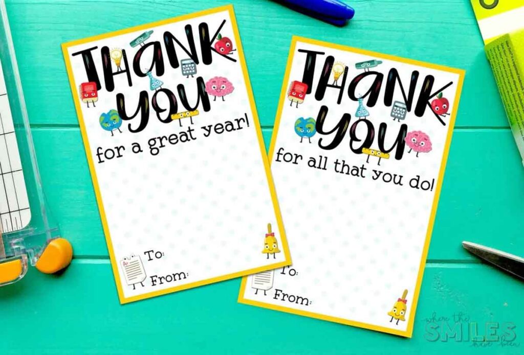 Thank you for a great year 5x7 card with space for a gift card