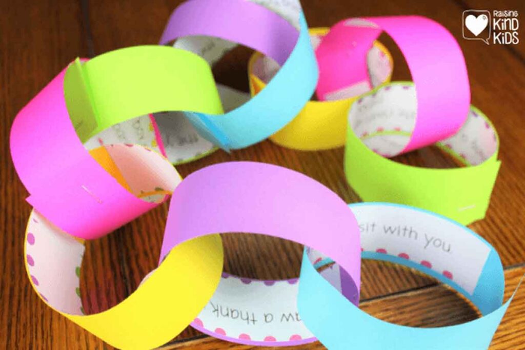 paper chain colorful to count down to spring break