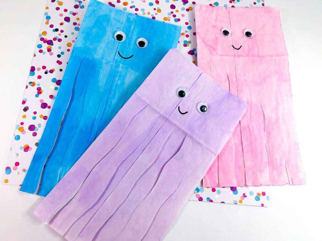 Paper Bag Jellyfish Craft by Two Kids and a Coupon