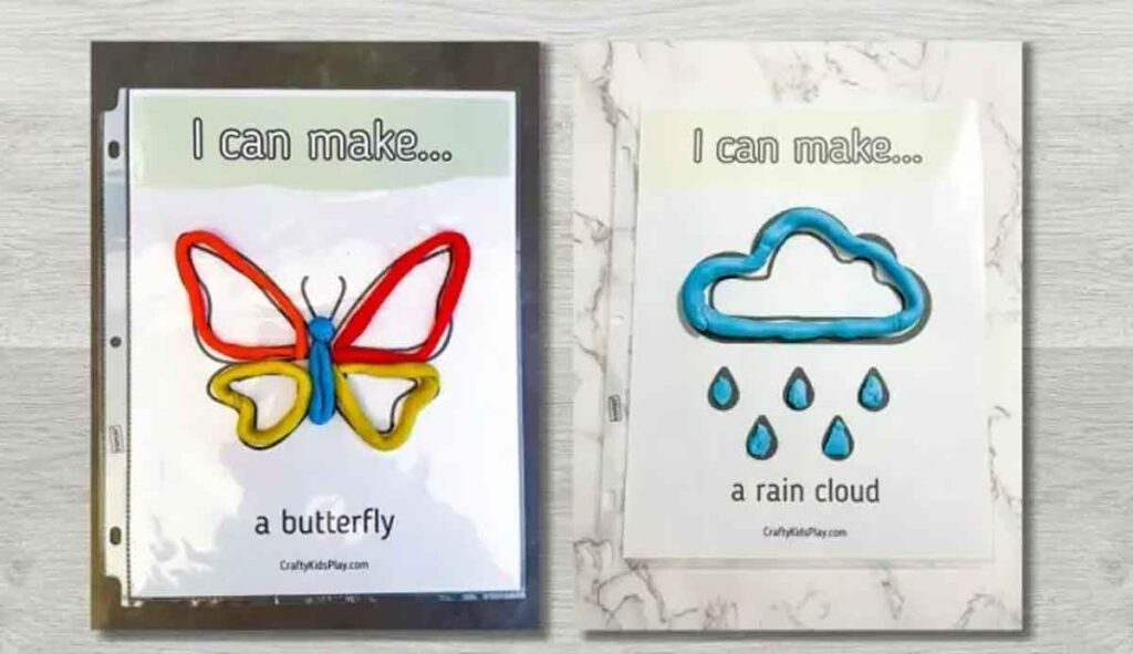 butterfly and cloud playdoh template