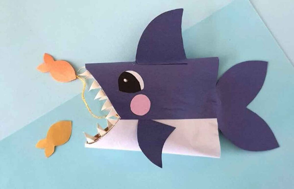 Toilet Paper Shark eating goldfish crackers by Artsy Crafty Mom