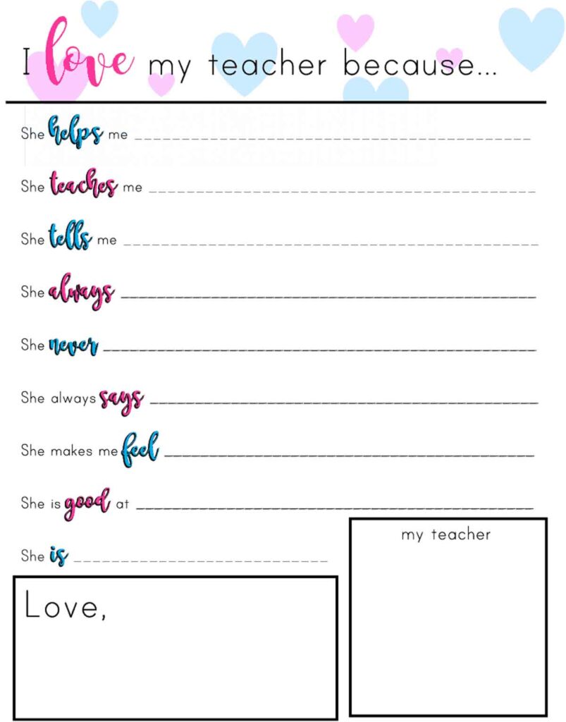 Fill in the blank teacher paper