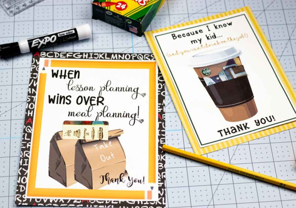 funny cards for teacher for gift card When lesson planning wins over meal planning. because I know my kid and you can't drink on the job. Thank you
