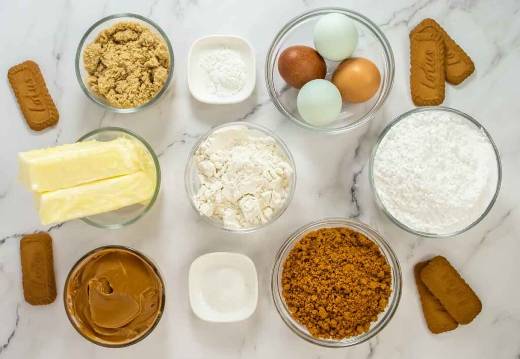 Ingredients for speculoos cookie cake