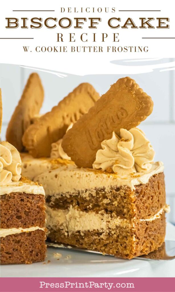 delicious biscoff cake recipe with cookie butter frosting - Press Print Party!